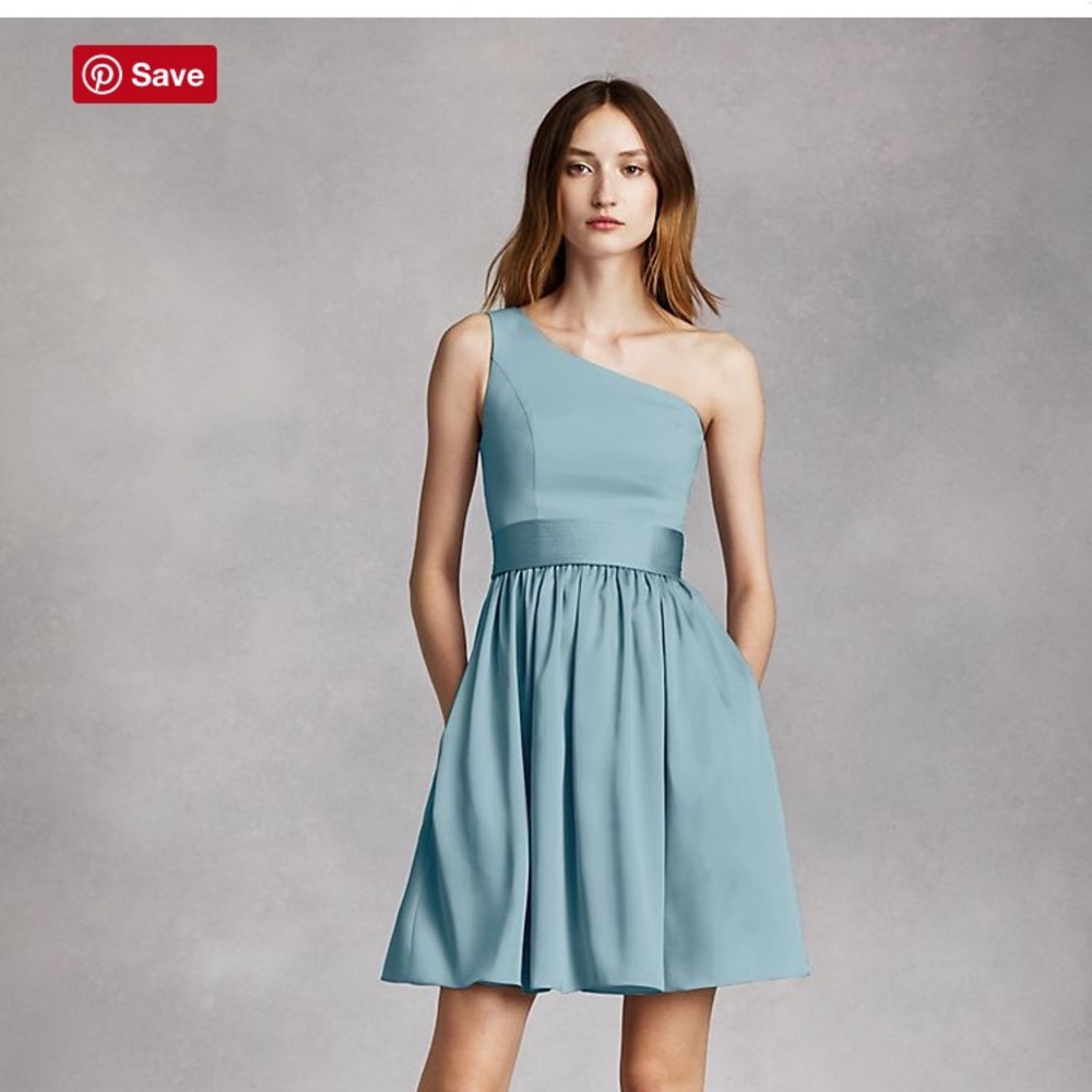 White by Vera Wang One Shoulder Bridesmaid Dress